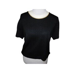 Dylani Size M Medium Elegant Short Sleeve Knit Top Sequin Neck Top